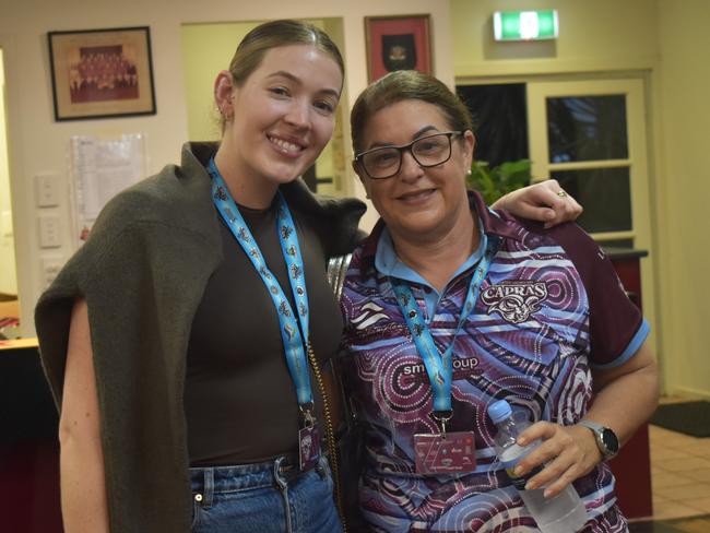 Chris Samuelsson and Abbi Dawson at the CQ Capras game against the Ipswich Jets in Round 12 of the Hostplus Cup at Rugby Park, Rockhampton, on June 1, 2024.