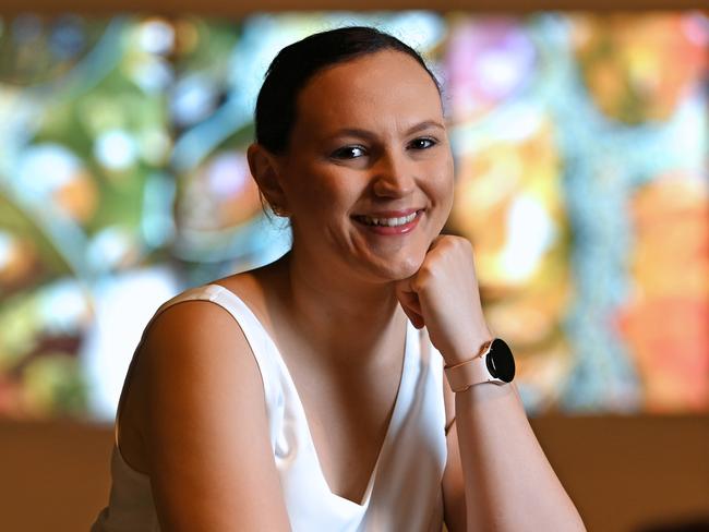 21/11/2023 : Juliana Ribeiro, MBA student at Griffith University, outside her work place in central Brisbane.  Juliana is doing an MBA in sustainability to help her make a career change. pic Lyndon Mechielsen/The Australian