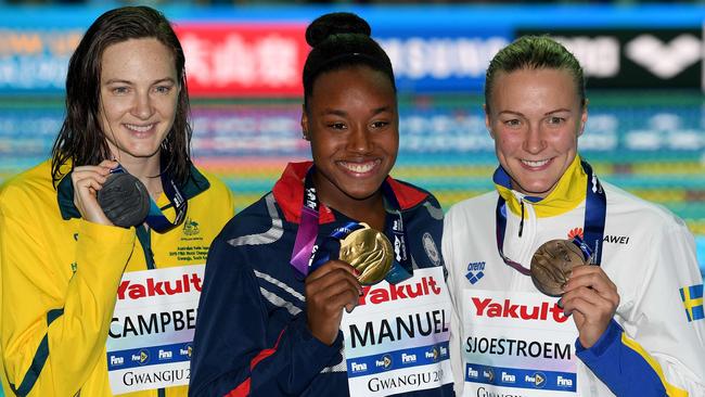 Cate Campbell finished second behind the impressive Simone Manuel.