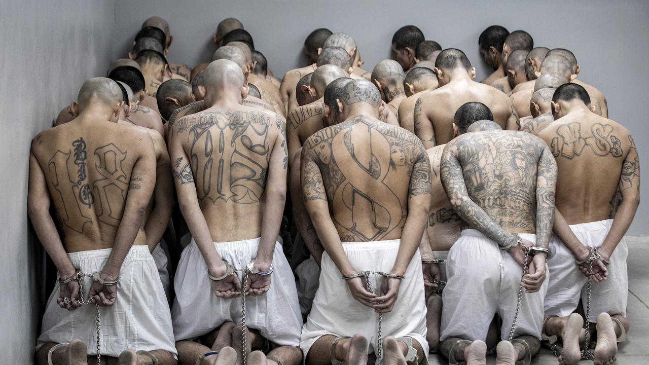 A second group of 2000 detainees are moved to the mega-prison Terrorist Confinement Centre (CECOT). (Photo by Handout/Presidencia El Salvador via Getty Images )