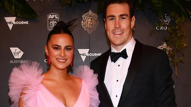 Jeremy Cameron and partner Indiana Putra announced their pregnancy news on Thursday. Picture: Getty