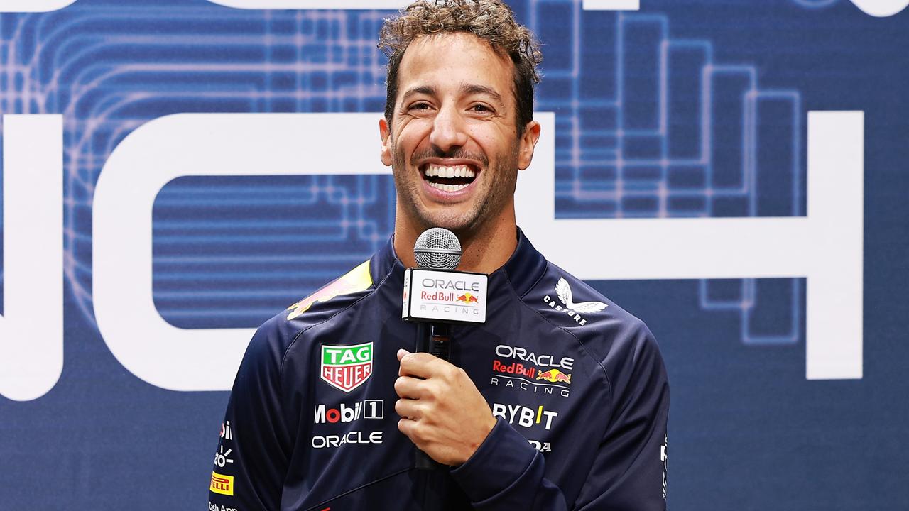 NEW YORK, NEW YORK - FEBRUARY 03: Daniel Ricciardo of Australia and Oracle Red Bull Racing talks during the Oracle Red Bull Racing Season Launch 2023 at Classic Car Club Manhattan on February 03, 2023 in New York City. (Photo by Arturo Holmes/Getty Images for Oracle Red Bull Racing)