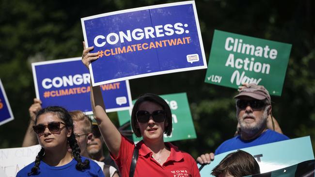 Environmental activists rally near the US Supreme Court in July. Picture: AFP