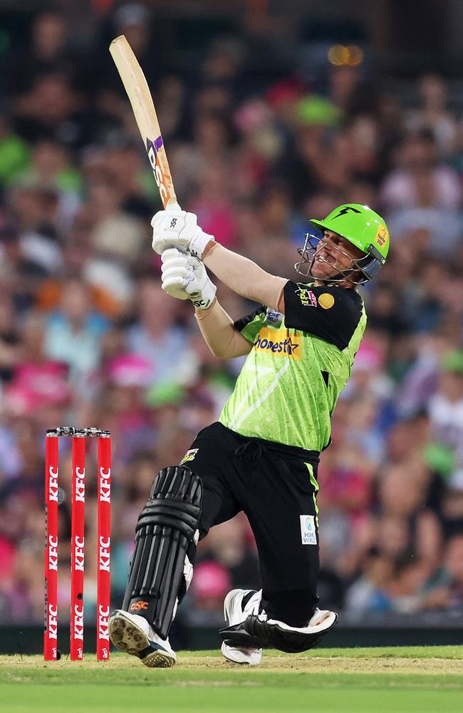 Warner was straight back in T20 mode with Sydney Thunder in the BBL. Picture: Matt King/Getty Images