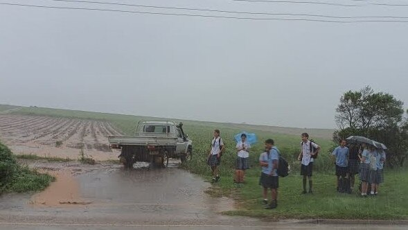 It's alleged the students were left on the side of the road in torrential rain. Picture: Supplied