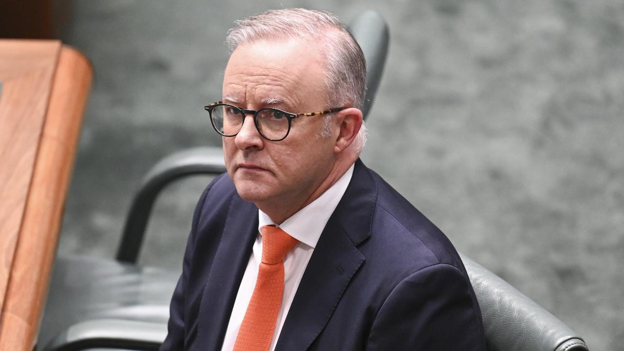 The supposed freedom-loving anti-PC Right are just as hypocritical in their hysteria by going after Prime Minister Anthony Albanese jokingly asked if an interjector had Tourette’s syndrome. Picture: NewsWire/Martin Ollman