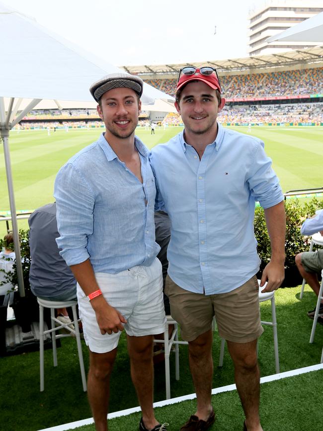 Socials at First Test, Australia v Pakistan at the Gabba. Lachlan Stace and Mitchell Bourke Thursday 21st November 2019 (AAP Image - Richard Waugh
