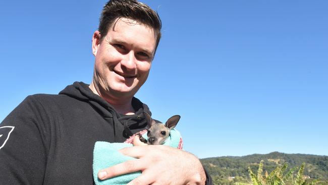 Byron Cann, from Wildlife Rescue Queensland, which saw a steep rise in calls to help wallabies and kangaroos last year.