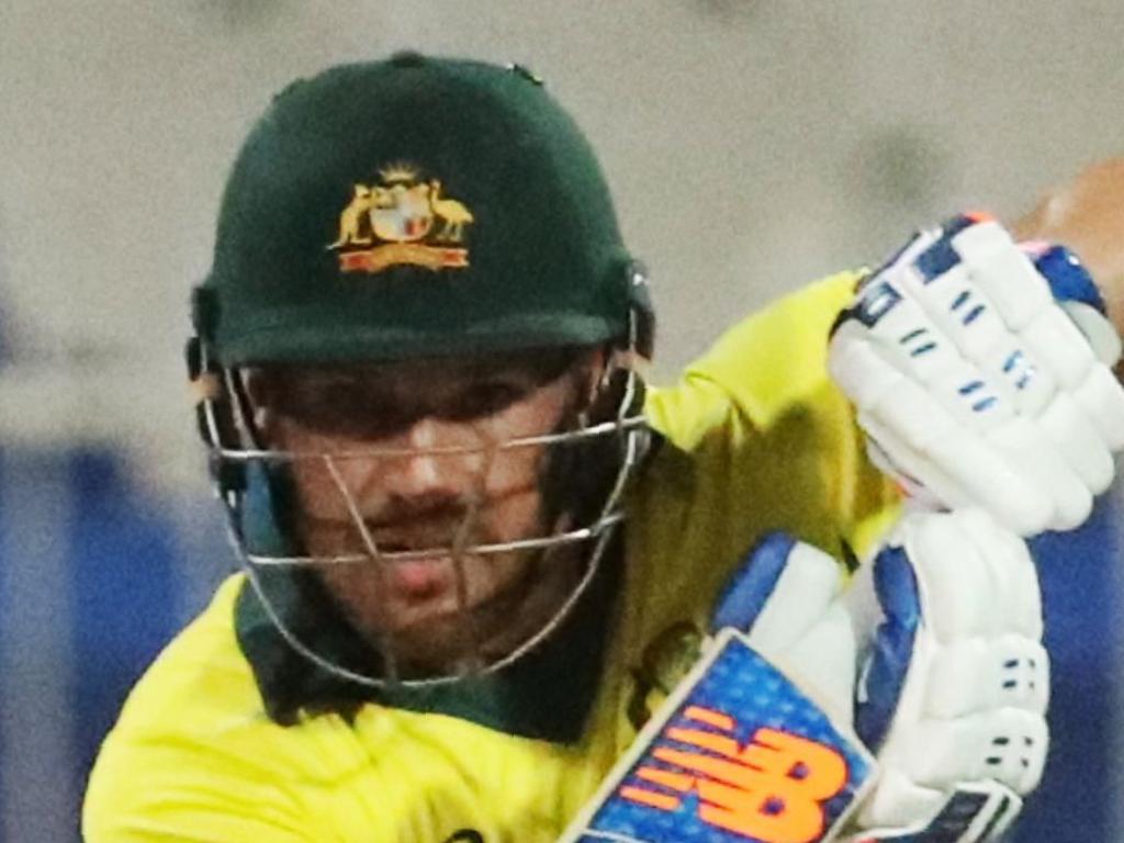 Australian cricketer Aaron Finch plays a shot during the second one day international (ODI) cricket match between Pakistan and Australia in Sharjah, in the United Arab Emirates on March 24, 2019. (Photo by KARIM SAHIB / AFP)