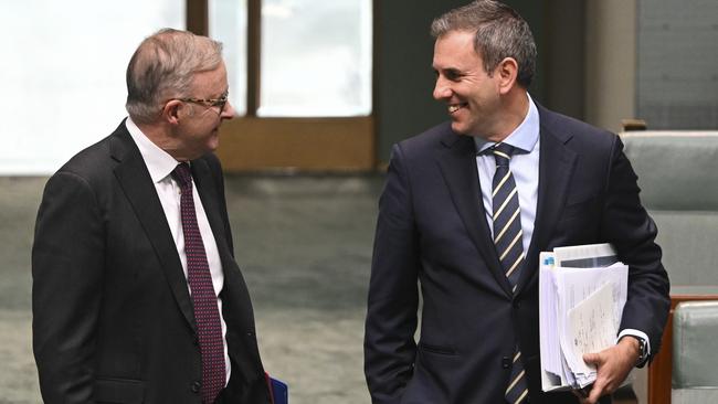 Prime Minister Anthony Albanese with Treasurer Jim Chalmers. Picture: NCA NewsWire / Martin Ollman