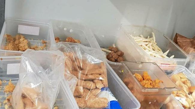 Chips and nuggets stored in the store.