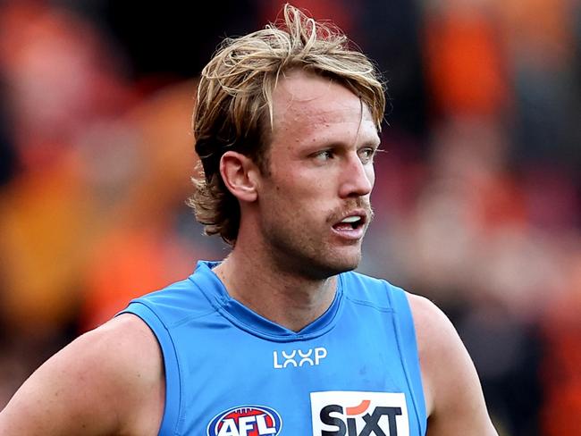 SYDNEY, AUSTRALIA - JULY 20: Jack Lukosius of the Suns reacts at full-time during the round 19 AFL match between Greater Western Sydney Giants and Gold Coast Suns at ENGIE Stadium, on July 20, 2024, in Sydney, Australia. (Photo by Brendon Thorne/AFL Photos/via Getty Images)