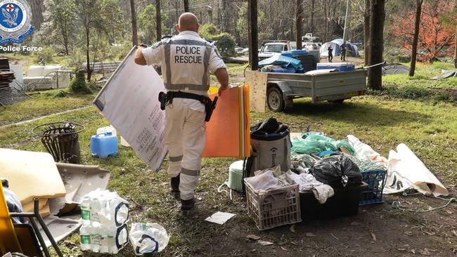 Police operation at a Blockade Australia camp in Colo. Source: NSW Police