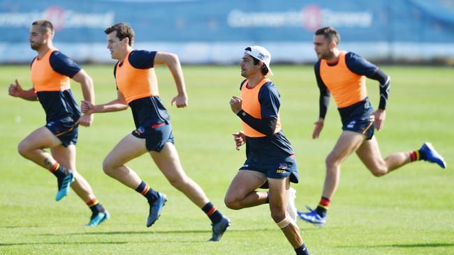 Shane McAdam (third from left) is considered a chance to make his debut in Saturday night’s Showdown. Picture: AAP/David Mariuz