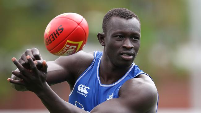 North Melbourne training.  Majak Daw  . Pic: Michael Klein