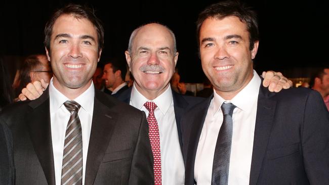 Chris Scott, Leigh Matthews and Brad Scott. Picture: Darren England.