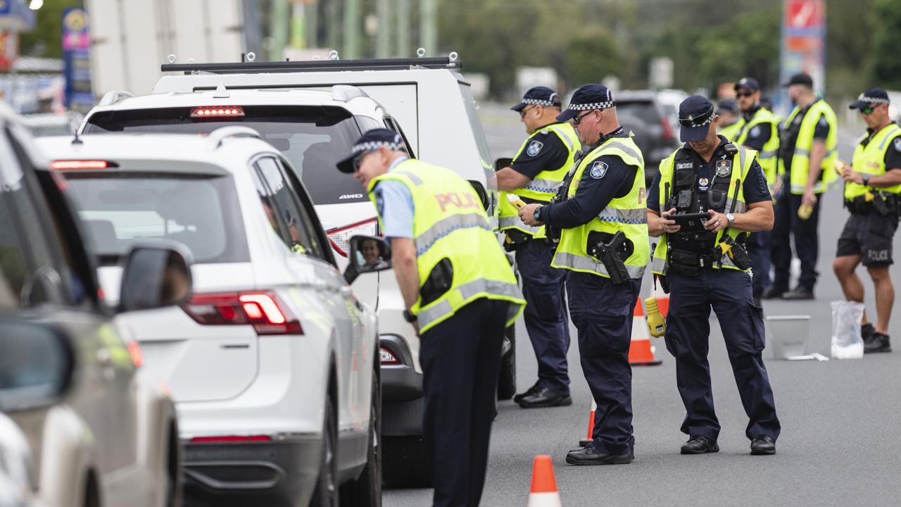 Drivers being stopped for random breath testing. Picture: Kevin Farmer.