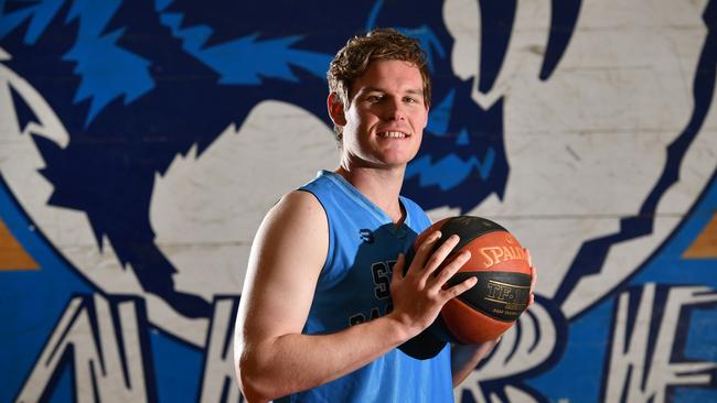 Sturt small forward Jack Turnbull, 22, suffered a stroke on April 30 while at college in the US but returned to court for the Sabres on Saturday night. Picture: AAP/Keryn Stevens