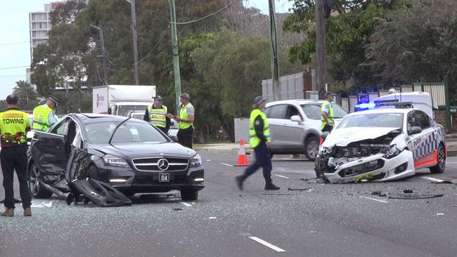 The scene of the crash at the junction of Kingsway and Woolooware Road. Picture: TNV