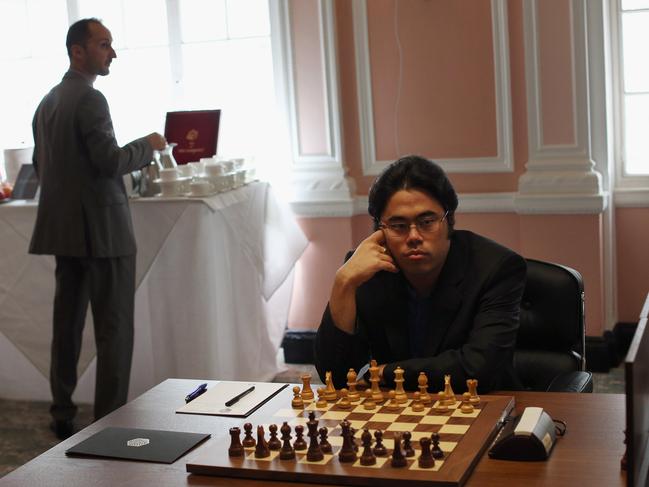 Hikaru Nakamura commented on the unfolding drama live on his Twitch channel. He’s pictured at the World Chess London Grand Prix. Picture: Oli Scarff/Getty Images