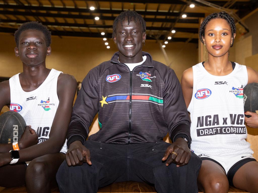 Changkuoth Jiath was out at the South Sudanese combine on Sunday. Picture: Riley Lockett/AFL Photos