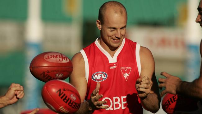 Matthew Nicks training during his Sydney playing days in 2005.