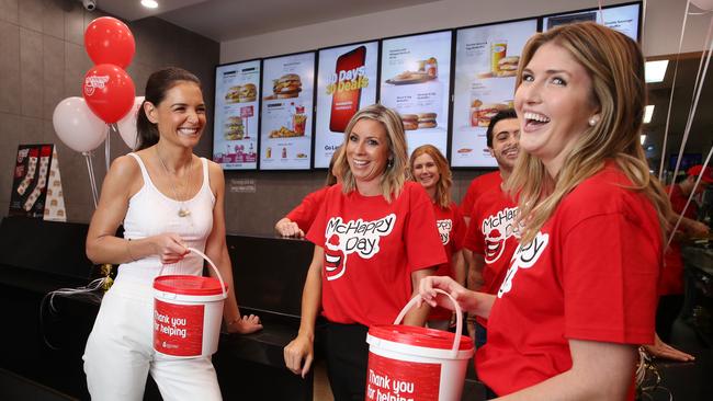 Katie Holmes meets the McDonalds Haberfield team. Picture: David Swift.