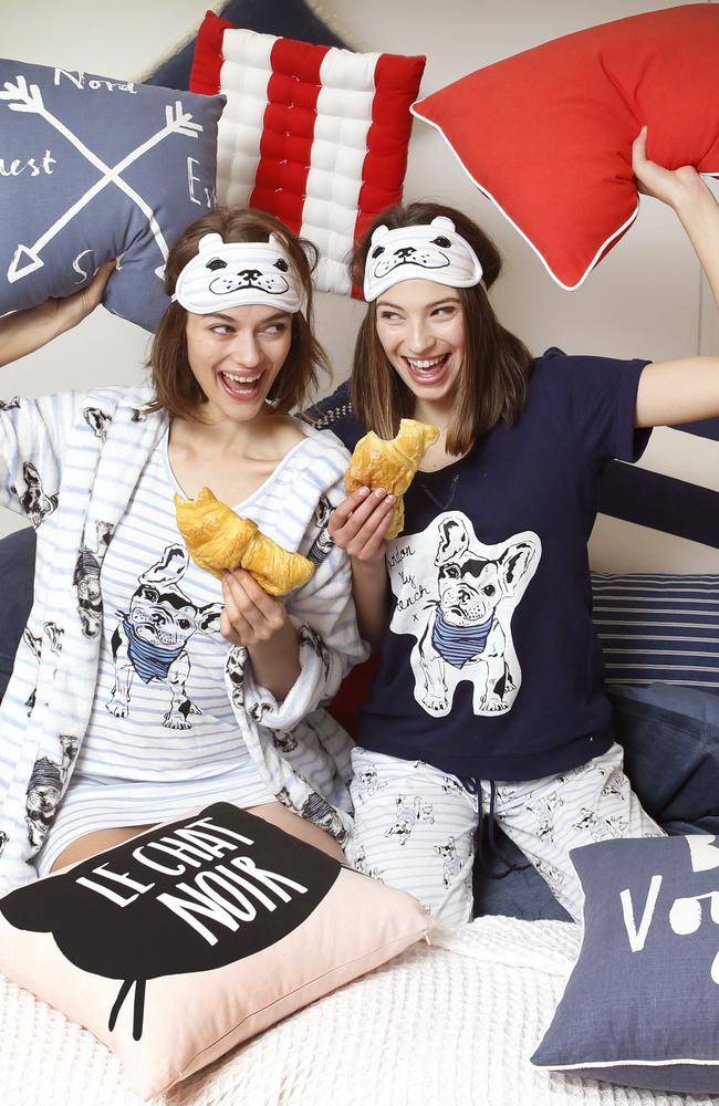 French never goes out of style! Models Carolyn and Zara from Giant model Management showcasing the new Pardon my French range from Bras N Things in bed linen from Linen House Picture: David Caird