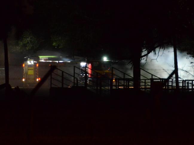 Firefighters control a fire at Townsville Showground on Monday, September 7, 2020. Photo: Keagan Elder