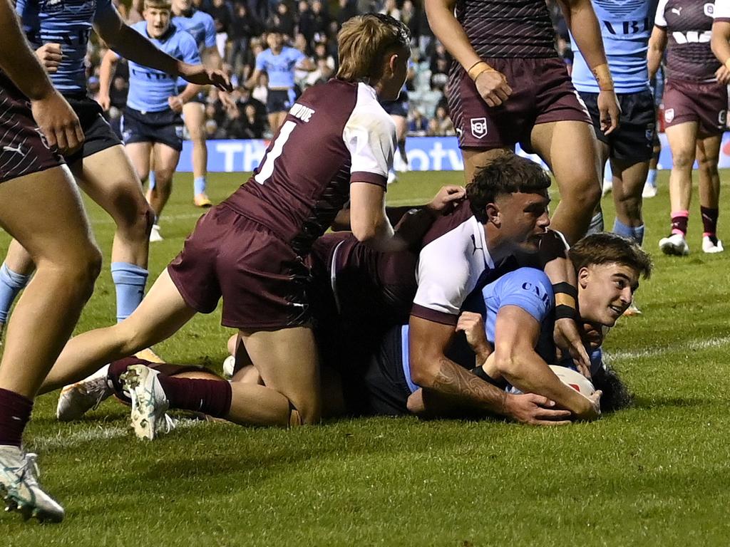 Chevy Stewart scores a try. Picture: NRL Photos/Gregg Porteous