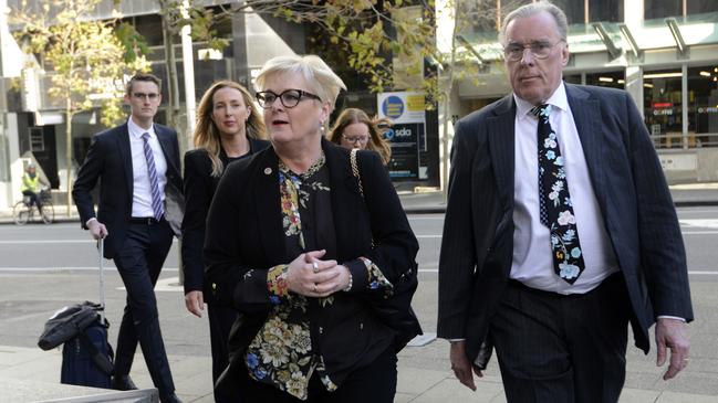 Senator Linda Reynolds and lawyer Martin Bennett arrives at the Supreme Court for day 1 of a defamation trial against her former staffer Brittany Higgins in Perth. Picture: NewsWire / Sharon Smith