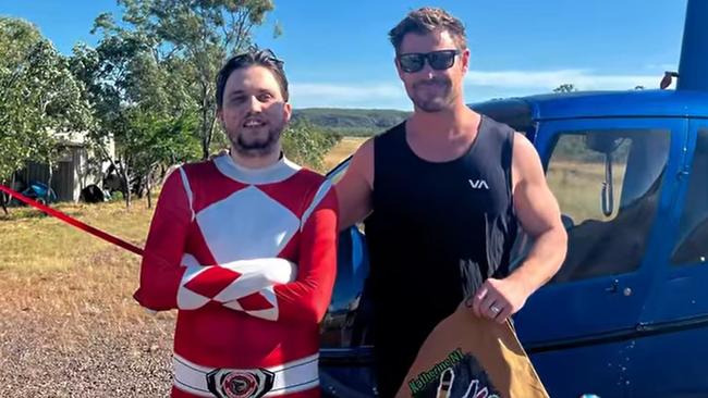 EqualiTEA participant Michael met Chris Hemsworth in Katherine, NT. Picture: EqualiTEA