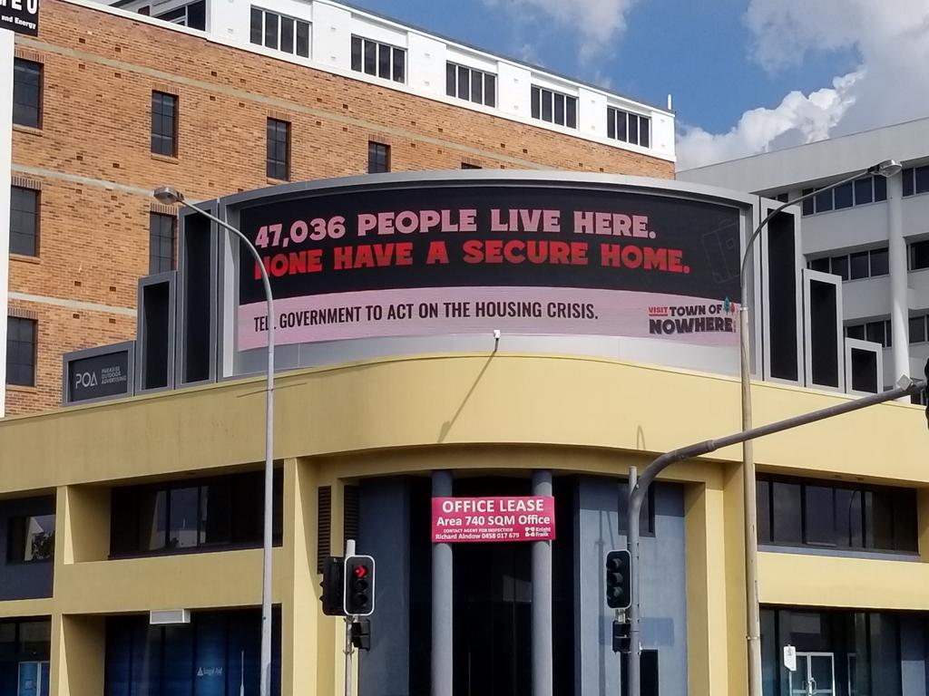 A QCOSS billboard recently put on Fitzroy Street in Rockhampton.