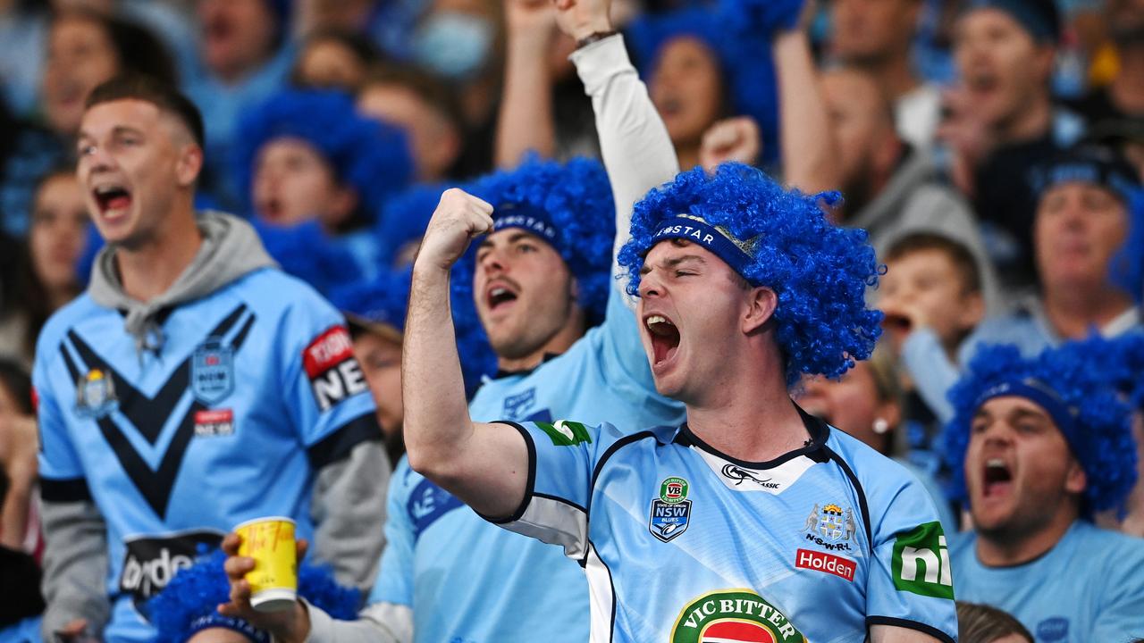 Blues fans show their support on the Gold Coast (Photo by Bradley Kanaris/Getty Images)