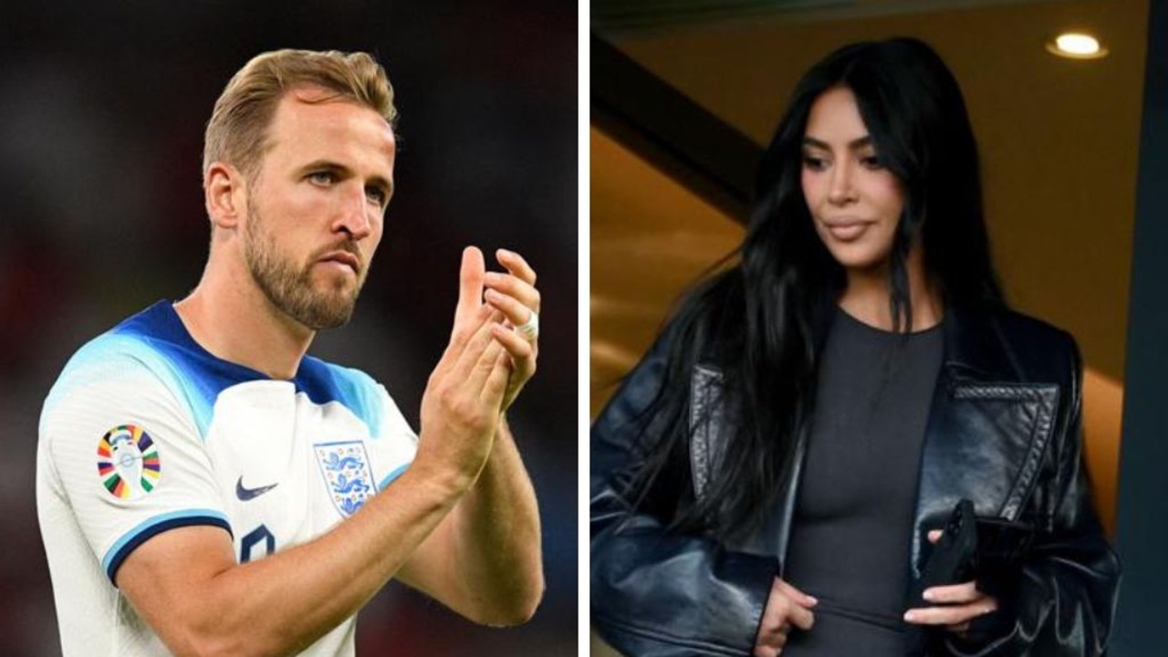 England captain Harry Kane and Kim Kardashian. Photos: AFP