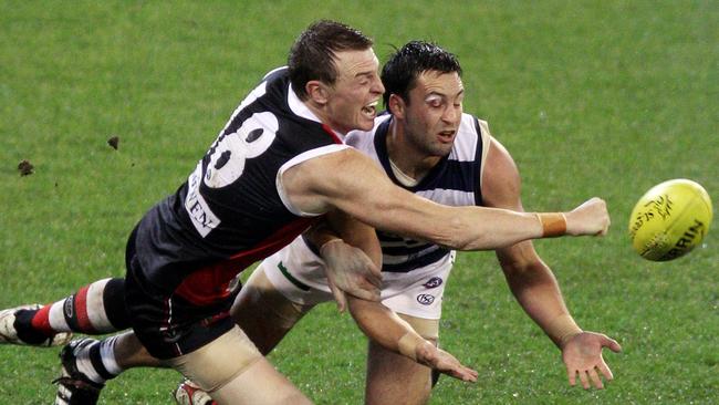 Retired champs Brendon Goddard and Jimmy Bartel have hit out at the Marvel Stadium surface. 