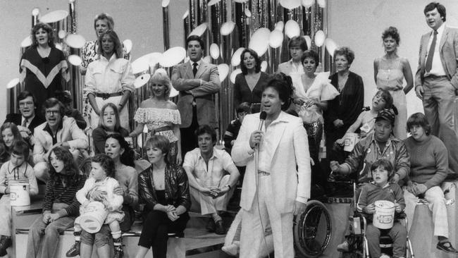 Singer Normie Rowe opens the 1981 Channel 10 Christmas Appeal.