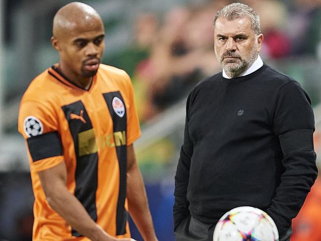 WARSAW, POLAND - SEPTEMBER 14: Ange Postecoglou coach of Celtic FC looks on during the UEFA Champions League group F match between Shakhtar Donetsk and Celtic FC at The Marshall Jozef Pilsudski's Municipal Stadium of Legia Warsaw on September 14, 2022 in Warsaw, Poland. (Photo by Adam Nurkiewicz/Getty Images)