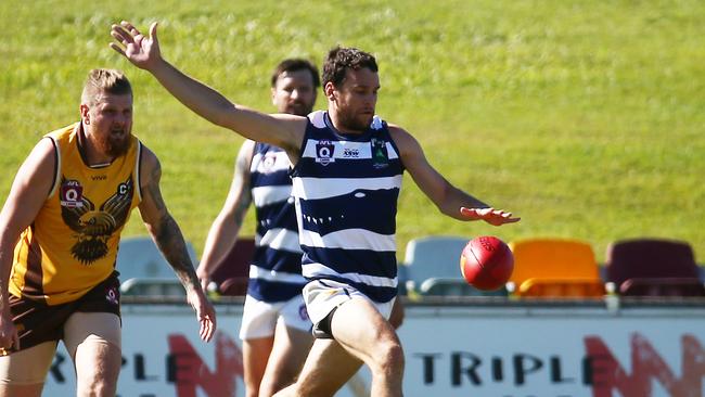 Port Douglas player Daniel Young in the AFL Cairns match between the Manunda Hawks and the Port Douglas Crocs, held at Cazalys Stadium, Westcourt. PICTURE: BRENDAN RADKE