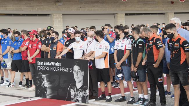 The MotoGP family remember Dean Berta Vinales. (Photo by Mirco Lazzari gp/Getty Images)