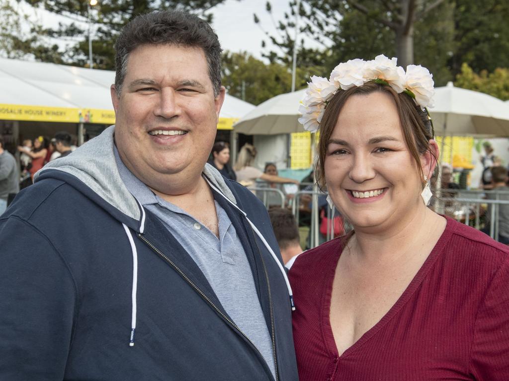 Jason and Leanne Wisley. Festival of Food and Wine, Queens Park, Toowoomba Carnival of Flowers. Sunday, September 11, 2022. Picture: Nev Madsen.