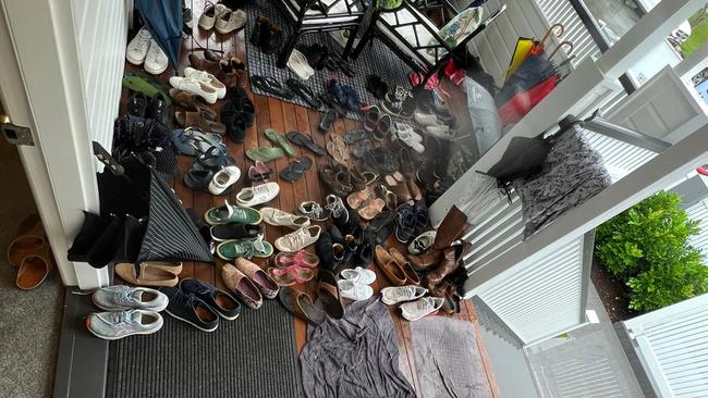 Expect to take your shoes off for onsite auctions. Picture: Gary Jones Real Estate