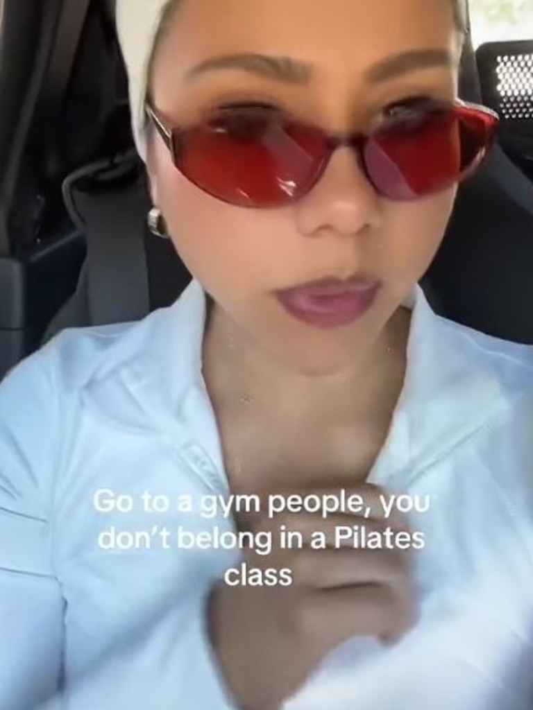 In a since-deleted video she told viewers that people over 200lb shouldn't be in pilates. Picture: TikTok/succulentaddict8