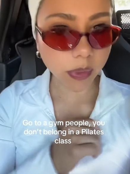 In a since-deleted video she told viewers that people over 200lb shouldn't be in pilates. Picture: TikTok/succulentaddict8