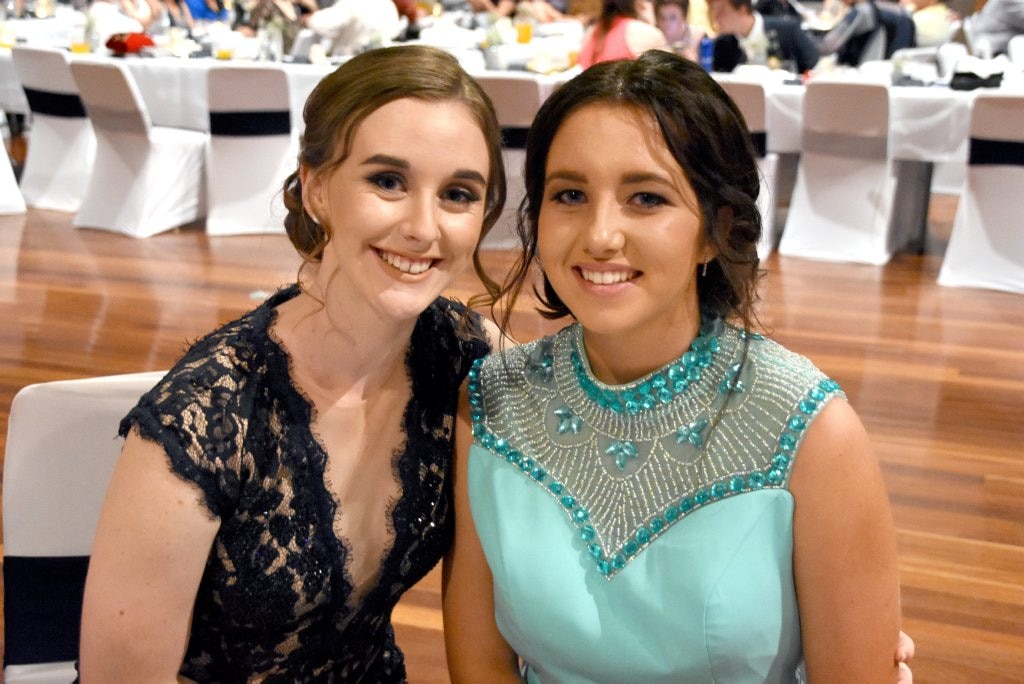 Pittsworth State High School formal 2015 Tanya Hearne and Laura Fraser. Picture: Photo Contributed