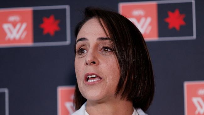 Nicole Livingstone is stepping down after six years as AFLW GM. (Photo by Dylan Burns/AFL Photos via Getty Images)