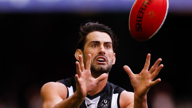 Brodie Grundy swap black and white for red and blue. Picture: Michael Willson/AFL Photos