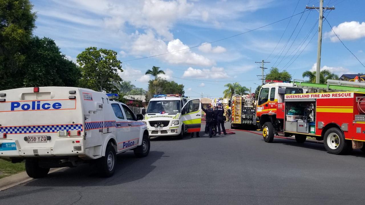 Emergency services on scene at a house fire on Kingfisher Parade, Norman Gardens, on Tuesday, May 4. Picture: Timothy Cox