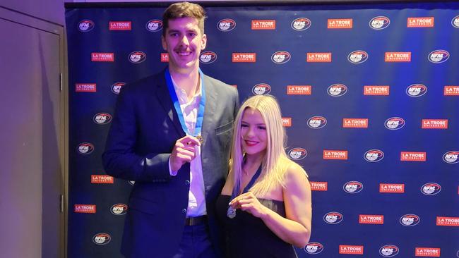 Rosbrook Medallist Matt Harman and Division 1 women's medallist Ash Snow. Picture: Ben Higgins