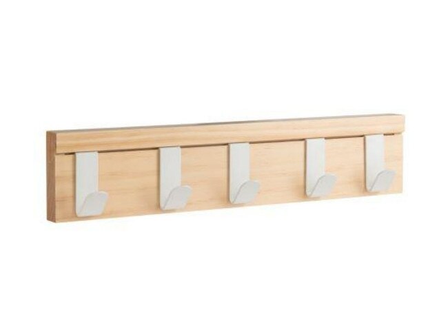 Bowie 5 Coat Hook In Natural And White